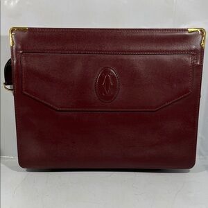 Burgundy Leather Women's Clutch